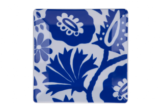 Porcelain Square Plate With Flower Pattern 